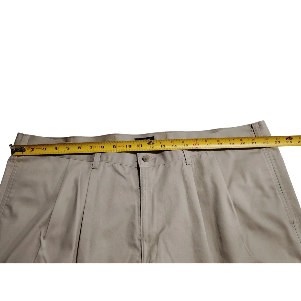 Dockers‎ Mens 46 Khaki Pleated Stain Defender Cotton Chino Shorts 315390725